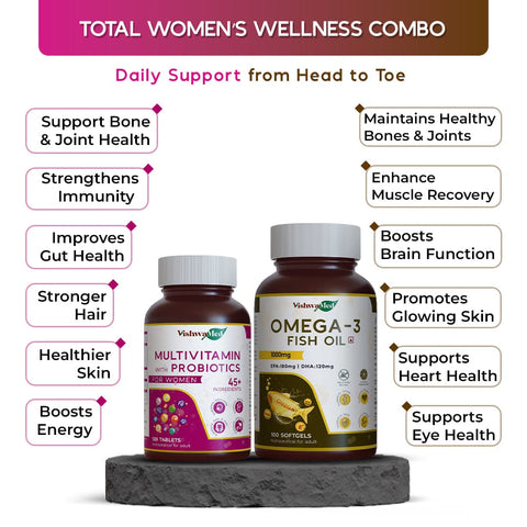 Multivitamin for Women + Omega-3 Fish Oil Combo