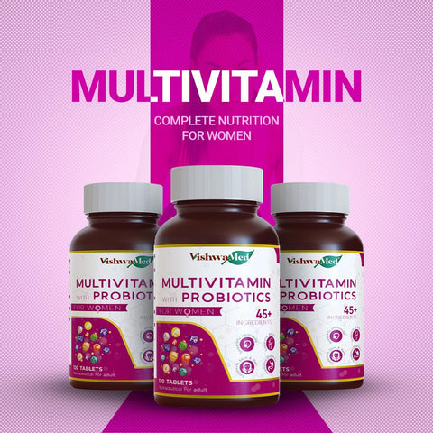 Vishwamed Multivitamin with Probiotics for Women | Essential Nutritional and Wellness Support - VishwaMed