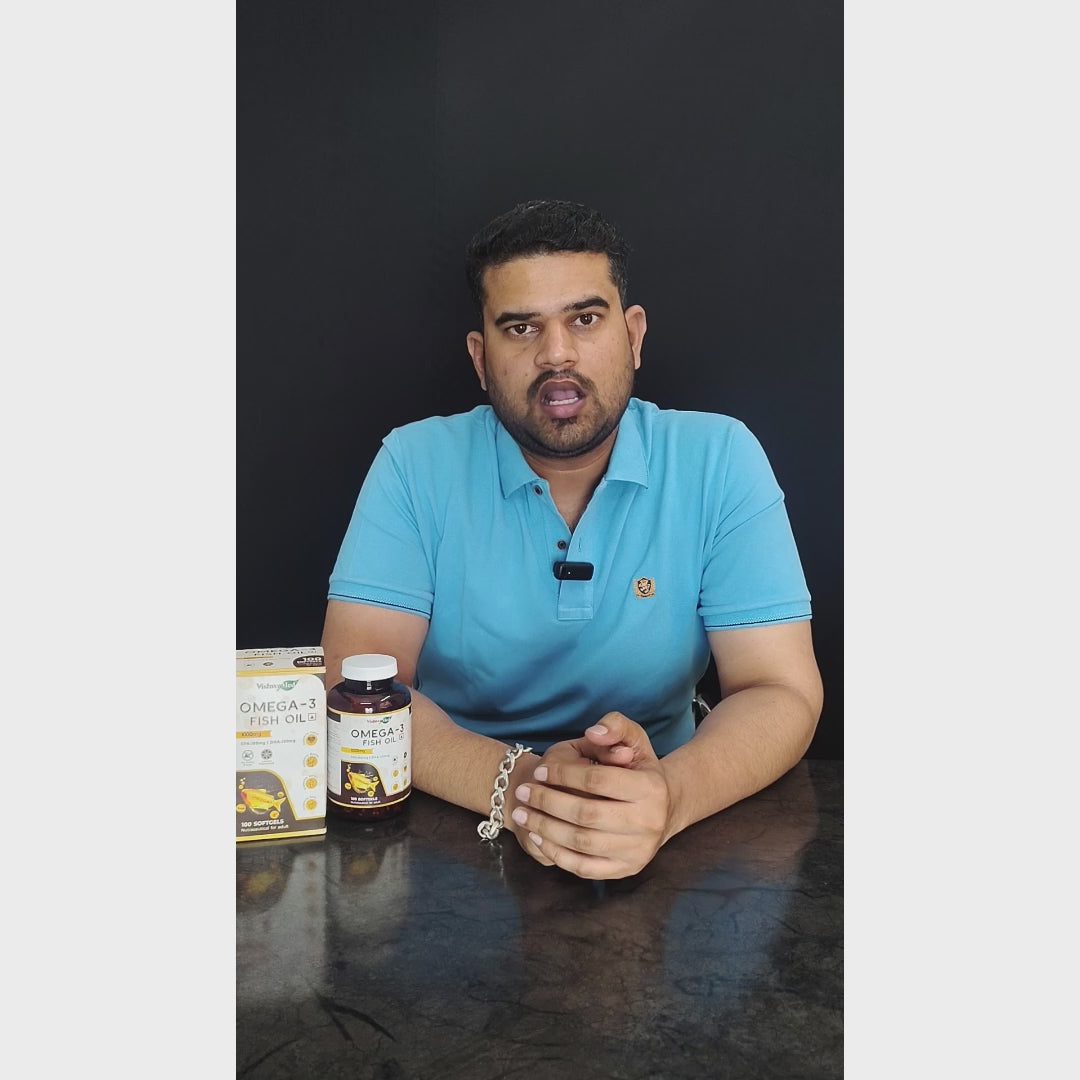 VishwaMed Omega 3 Fish Oil | Advanced Heart and Brain Support - 100 Softgels (1 Month Supply)